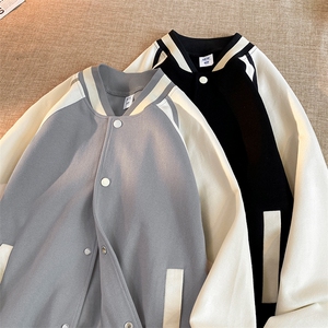新款棒球服罗纹拼接百搭港风针织外套WT3409-P55控78图片