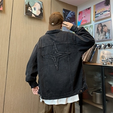 美式牛仔外套男士春秋季新款潮牌男生复古上衣服夹克JK02112-P65，男装夹克，星座308B-1