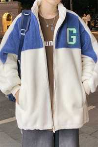2024冬款港风潮加绒立领棉衣羊羔绒潮牌外套男女 923-P110控价158图片