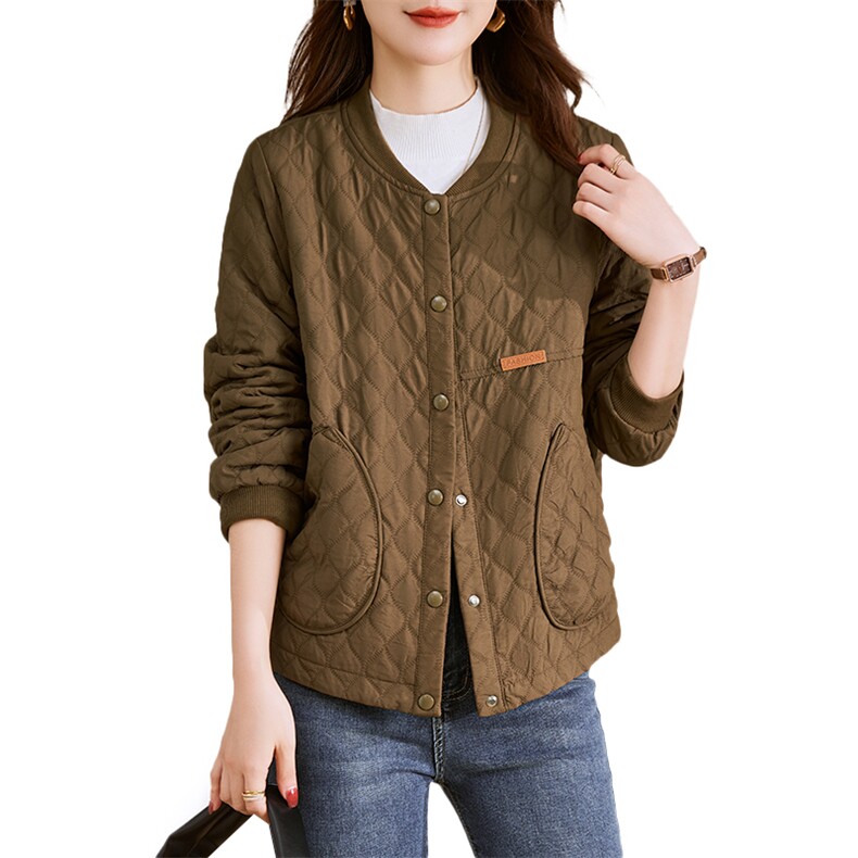 短款外套女2023新款冬季夹棉夹克秋冬薄款时尚棉衣棉服,女装棉衣/棉服,贵人树