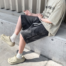 男士美式复古牛仔短裤宽松直筒五分裤子百搭休闲中裤D01151-P42，男装牛仔裤，星座308B-1