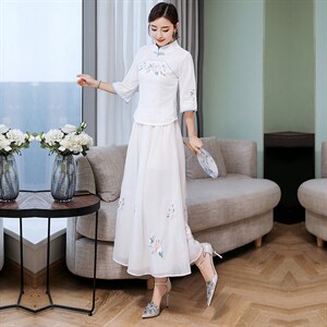 2022年夏季夏新款民族风女装文艺复古刺绣套装/套裙，女装套装/套裙，火爆靓佳人