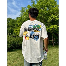 万针全刺绣工艺抖音得物高品质260克重磅纯棉双纱美式高街短袖T恤，男装T恤，电商A486-1