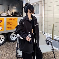 潮流vibe百搭字母刺绣棒球夹克复古男女街头宽松美式外套潮JK010，男装夹克，星座1116A-1（原606A）