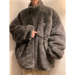 加厚棉袄兔毛外套港风日系棉衣双面穿夹克厚1016-1 W68 P118 K148图片