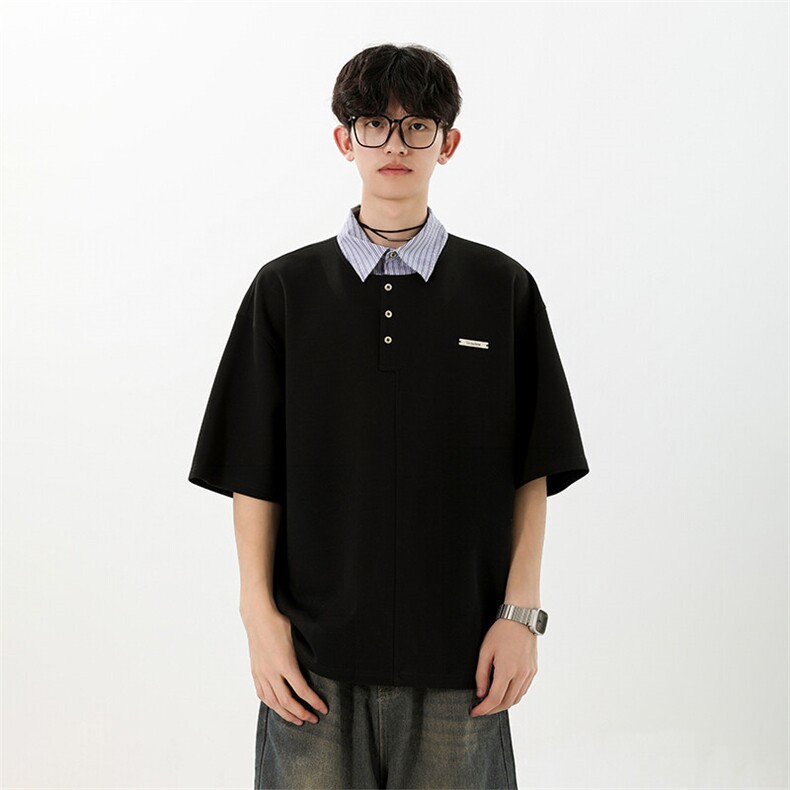 特P50无差价新款时尚夏季假两件潮流POLO衫-POLO02无影墙1,男装Polo衫,电商A003