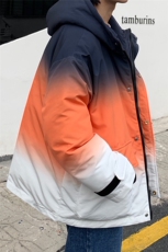 渐变色连帽棉衣男2019冬季新款韩版潮流宽松加厚棉服外套D53，男装棉衣，电商A335-1（原A458）