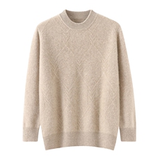 2024秋冬圆领加厚羊毛衫男士商务休闲毛衣针织衫男装，男装羊毛衫，宇灿羊绒