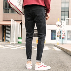 黑色牛仔长裤男休闲潮流春秋款修身小脚潮牌韩版5010/5011，男装牛仔裤，电商A318