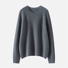 康宝莱纱线~75%山羊绒25%桑蚕丝！圆领宽松毛衣女插肩袖针织衫，女装羊绒衫，启东羊绒
