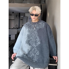 Y205-P60新款毛衣男冬季保暖慵懒宽松圆领针织衫，男装针织衫/毛衣，电商B323A