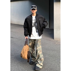 冬季美解构曲线设计小众飞行员棉衣男子加厚棒球制服 MY9600图片