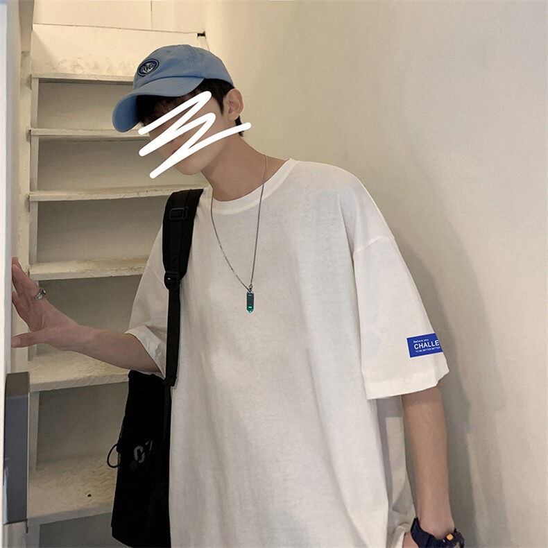 DX17062-P20纯棉短袖t恤男大码半袖打底衫宽松体恤衫港风,男装T恤,电商A040