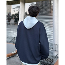 春季新款连帽假两件拼色卫衣高级感宽松休闲青少年百搭上衣，男装卫衣，星座410-7