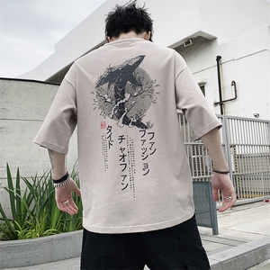 复古原宿风情侣短袖t恤男士休闲百搭五分中袖上衣男装 DS342TP25图片