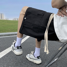 日系工装大口袋短裤男夏季宽松男休闲中裤阔腿五分裤D295，男装牛仔裤，星座1116A-1（原606A）