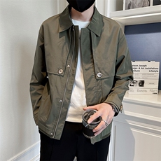 秋季轻熟抖音小伙青年纯色休闲夹克店主风A236-JK5099-P115，男装夹克，电商A236