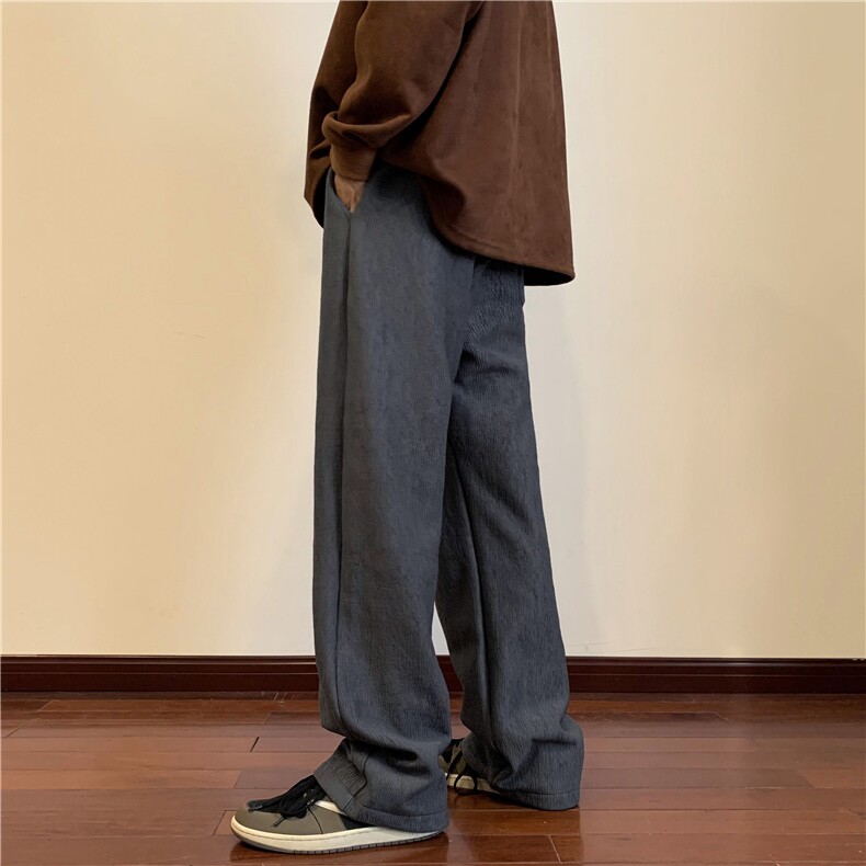 波浪纹加绒加厚垂感西裤休闲裤M~5XLXZ604-KG53JR-P65控78,男装西裤,星座604