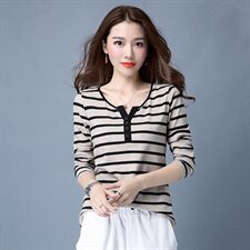 时尚潮流T恤舒适长袖2021年春季休闲个性优雅修身，女装T恤，鑫鑫格