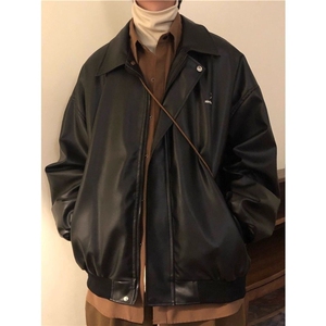秋季新款美式潮牌pu皮外套男bf潮流机能风宽松街头痞帅夹克JKX809图片