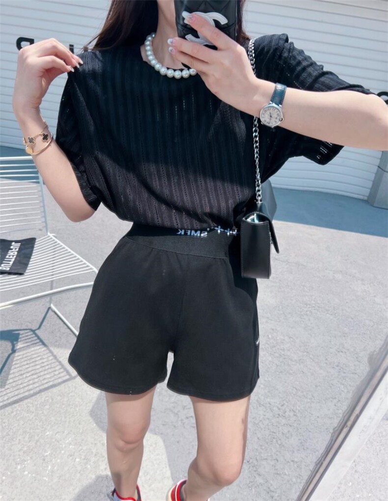 现货夏季新面料开叉垫肩短袖，其它，AT(2F)