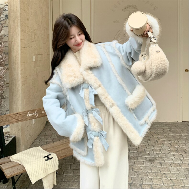 上新！2c113-1805-p215-328皮毛一体外套,女装毛呢外套,2C113