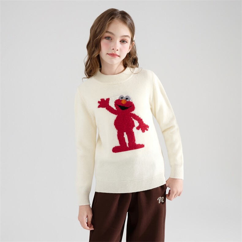 时尚百搭通勤简约加厚卡通图案儿童羊毛衫，童装儿童羊毛衫，牧皓研