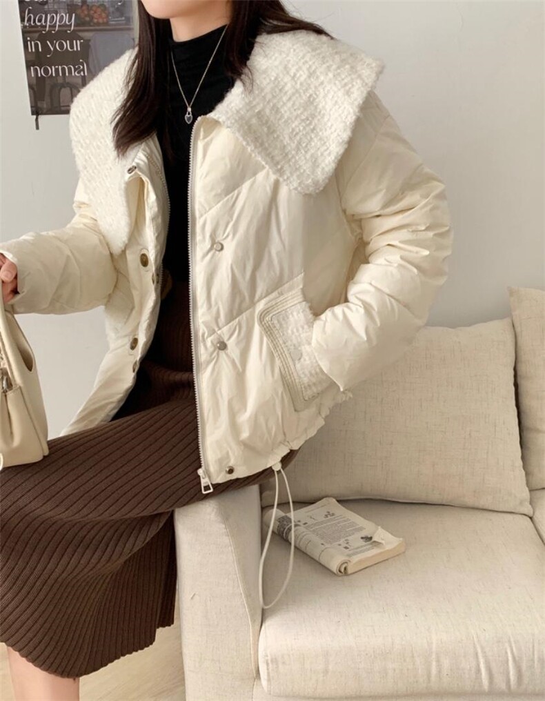 设计小香羽绒服外套短款一手长加厚202上新，女装羽绒服，泰靡(1F)