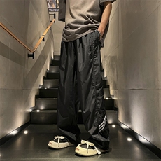 美式机能冲锋裤男速干阔腿休闲长裤高街痞帅宽松直筒裤子Q23-P32，男装休闲裤，星座1008-1
