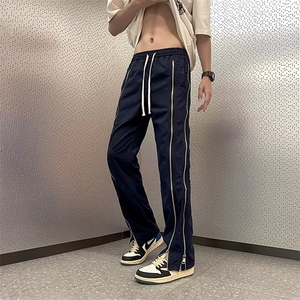 欧美拉链裤子高街ins潮美式vibe风休闲长裤男宽松直筒BK808-P43图片