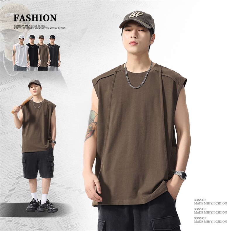 2026新款凉感背心男士夏季宽松大码运动吸汗无袖t恤潮薄健身坎肩，男装背心/马甲，电商D215