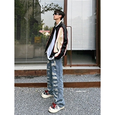 B221美式ins高街暗黑痞帅型男机车服外套上衣SY2306-P90控118，男装夹克，电商B221