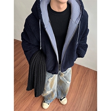 羊羔毛拼接格子美拉德连帽棉衣冬加厚保暖D51205-TP95178，男装棉衣，电商A102