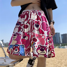 夏季卡通印花夏威夷沙滩短裤男薄款宽松直筒休闲大裤衩QD518-P20，男装休闲裤，星座1008