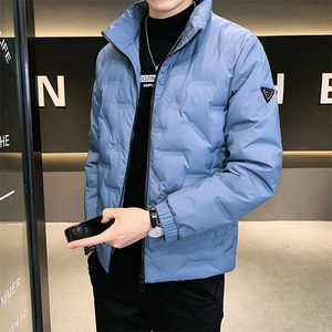 2021主推男标90修身压花立领贴标休闲羽绒服外套A230-K001-P165图片