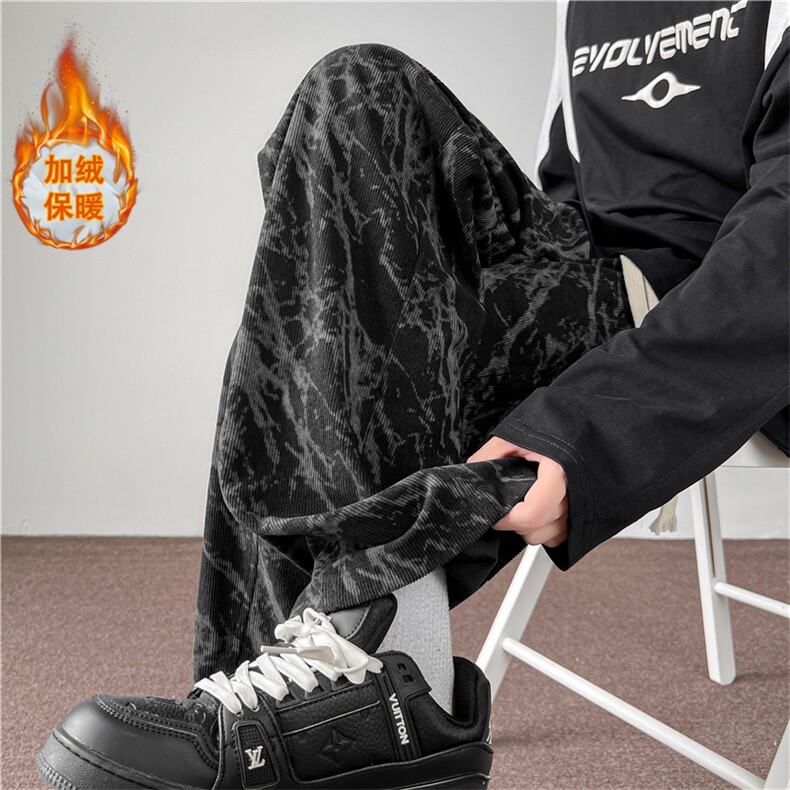 K2488JR特P40扎染斜切弯刀裤男士休闲裤长裤子男裤,男装休闲裤,电商D229A
