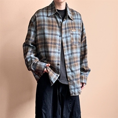 2025秋-格子长袖衬衣潮牌中性衬衫外套AC2308602特批P50控89，男装衬衫，电商A351