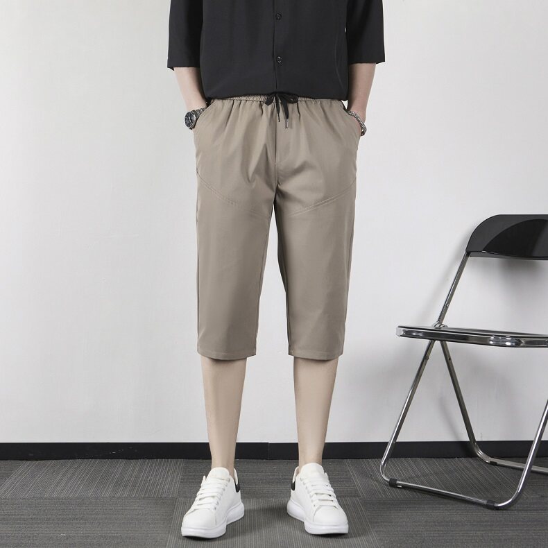 夏季2025弹力系绳七分裤男休闲中裤修身小脚裤男士7分裤VS870,男装牛仔裤,星座1116A-2（原606A-1）