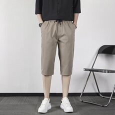 夏季2025弹力系绳七分裤男休闲中裤修身小脚裤男士7分裤VS870，男装牛仔裤，星座1116A-2（原606A-1）