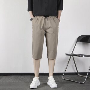 夏季2025弹力系绳七分裤男休闲中裤修身小脚裤男士7分裤 VS870图片