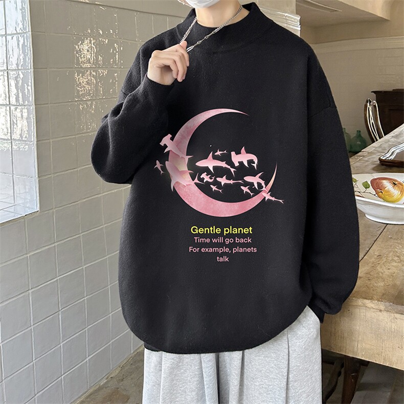 控68半高领毛衣男士大码针织衫男毛线衣男 M18209-P45 加绒款-P65图片