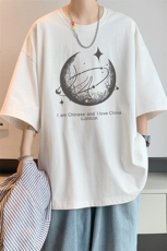 已注册/夏季内景新款星球印花短袖T恤男青年宽松打底DT00489/P25，男装T恤，电商B316