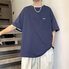 夏季潮牌情侣宽松休闲上衣日系复古百搭圆领短袖T恤男T1284-P26，男装T恤，星座512-2