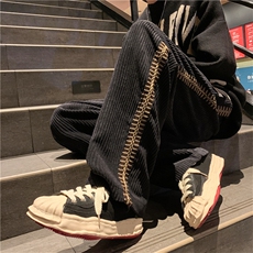 秋季直筒运动休闲裤华夫格裤子韩版ins百搭宽松裤子男K5447-P38，男装休闲裤，星座512-2
