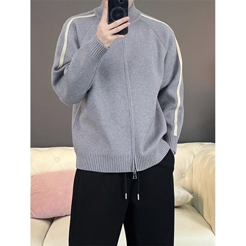 抖音新款~男生开衫立领拉链款毛衣针织衫86789-P90,男装针织衫/毛衣,星座1012-1