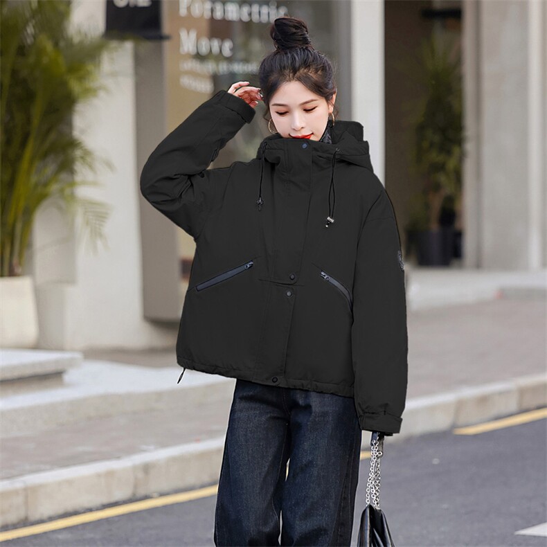 时尚新款冬季女装宽松休闲连帽羽绒棉棉衣外套,女装棉衣/棉服,江南富贵女