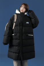 Q3012中性风中长款过膝棉衣男女学生2024新款冬季面包服外套P158，男装棉衣，电商C306-1