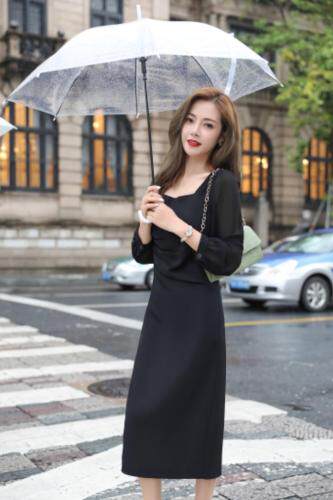 秋季气质修身连衣裙，女装连衣裙，蓝芝衣秀