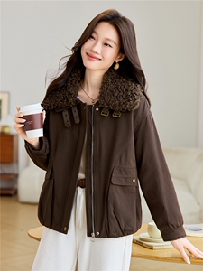 2025年冬季可拆卸羊羔毛翻领加厚加绒内里棉服棉衣派克服图片