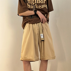 配腰带五分裤男韩版潮流痞帅2026夏季新款ins宽松短裤K3497-P34，男装牛仔裤，星座412